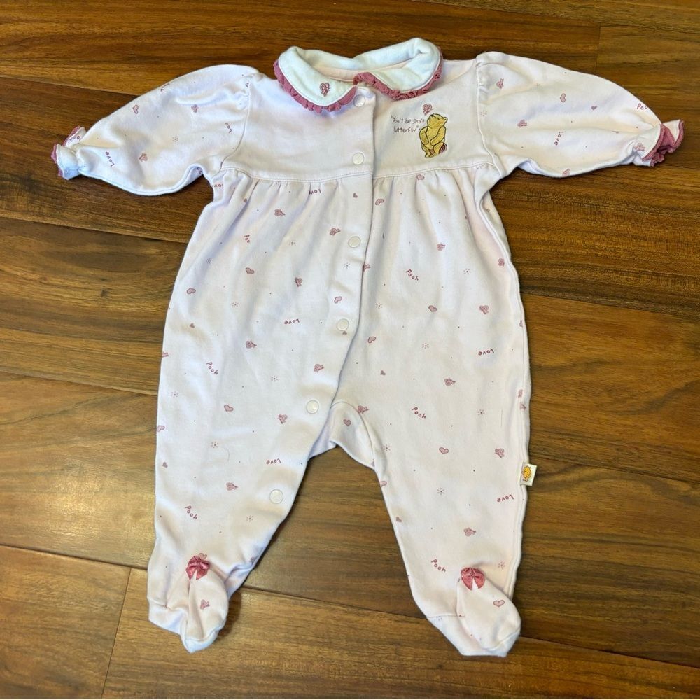 Winnie the Pooh Disney Classic Pooh light pink footed jumpsuit pajamas